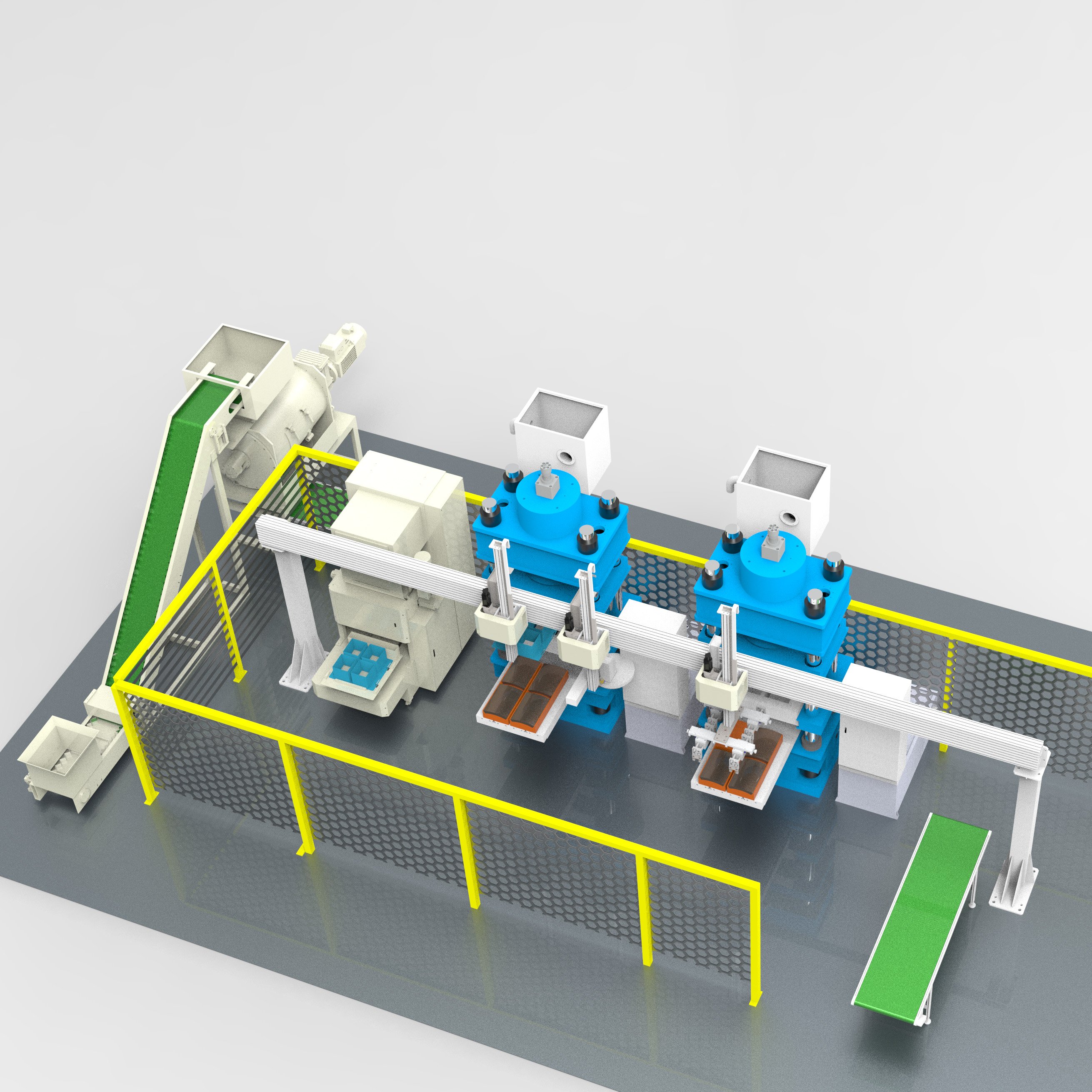Automatic 630t Two-station Brake Lining Production Line Brake Shoe Production Machine